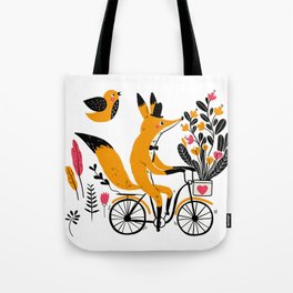 Fancy Mister Foxly Meets A Feathered Friend Tote Bag