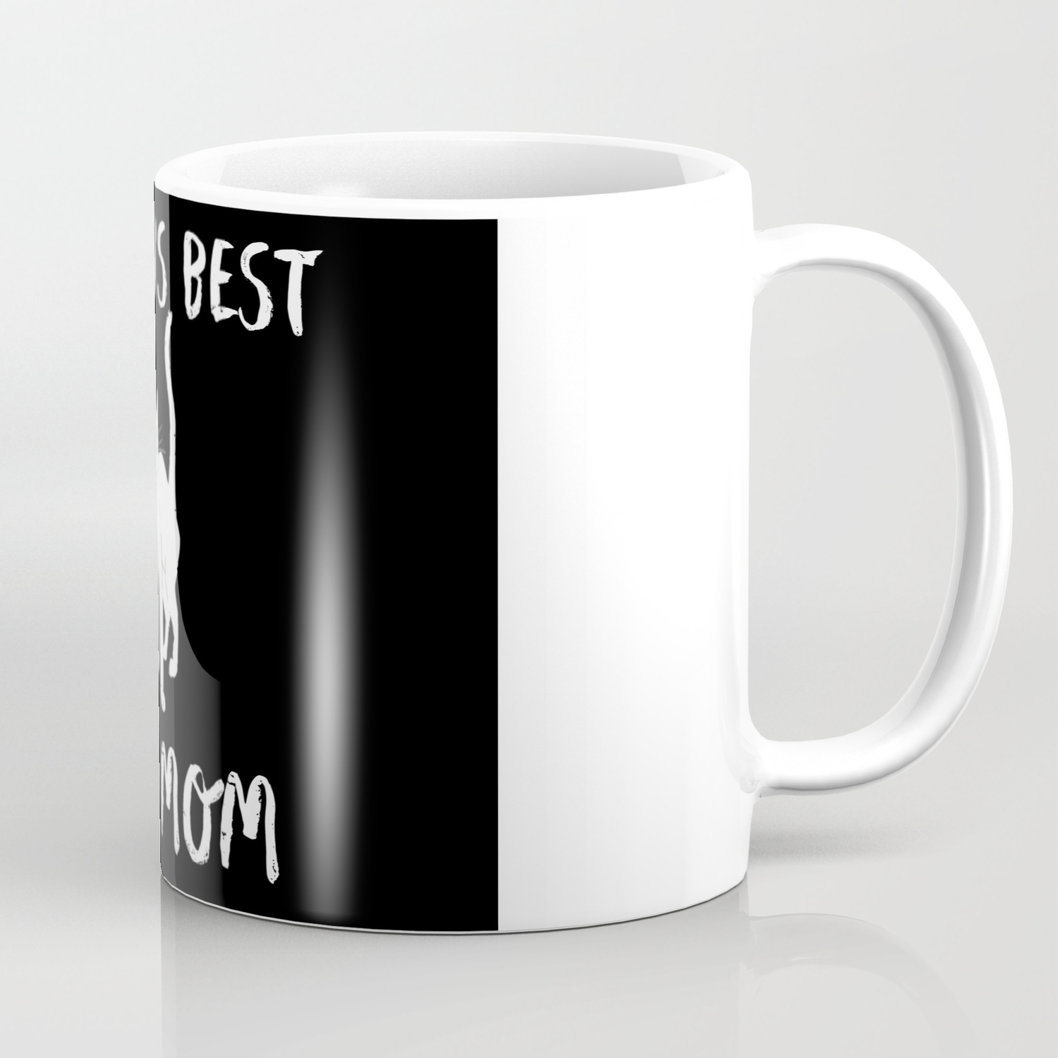 World S Best Cat Mom Cute Animal Typography Art Coffee Mug By