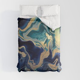 DRAMAQUEEN - GOLD INDIGO MARBLE Comforter