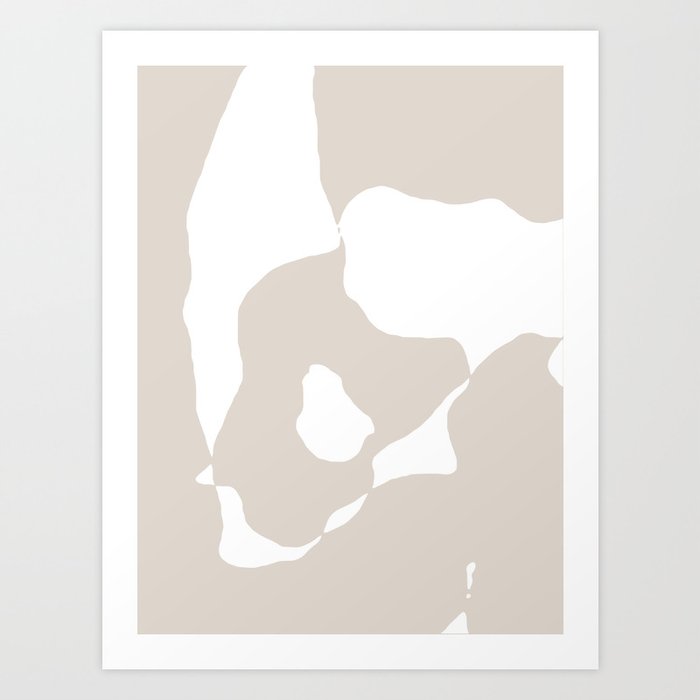 Shapes 1 | Neutral & White Minimal Abstract Art Print