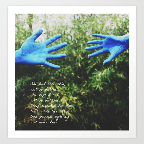 blue skin Art Print
