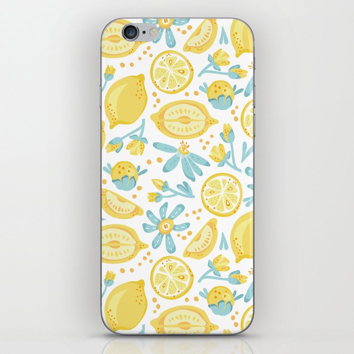 Lemon pattern White iPhone Skin