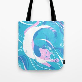 Lunar Meow: Crescent Moon Tote Bag