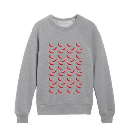 Red Chili Pepper Pattern, Hot red chili Kids Crewneck