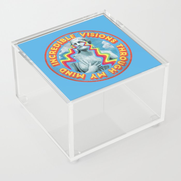 Mindful Rainbow Mind Meditation Blue Acrylic Box