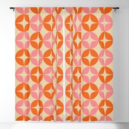 Mid Century Modern Pattern in Pink and Orange Blackout Curtain