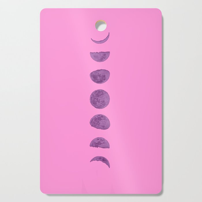moon phases pink Cutting Board