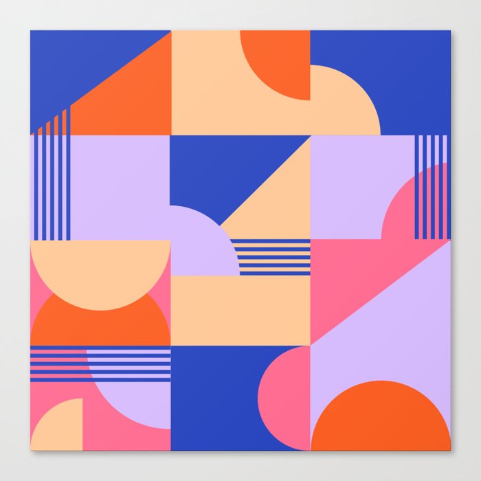 Artsy Geometric Retro Vibes Canvas Print