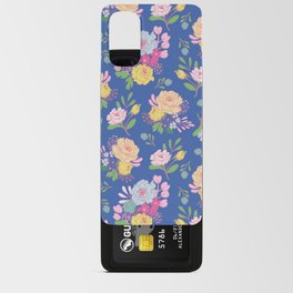 Bright Floral - Dark Blue Android Card Case