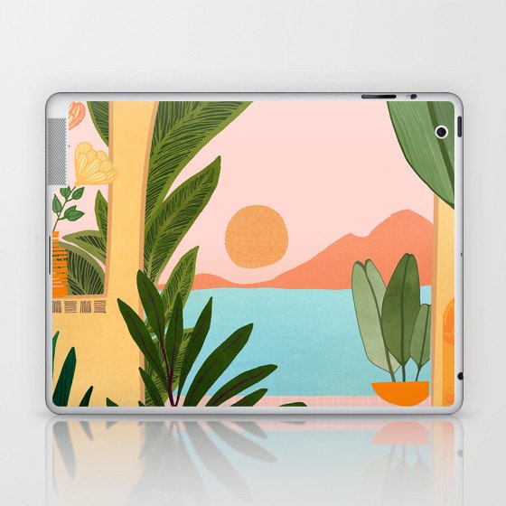 Moroccan Coast Tropical Sunset Scene Laptop & iPad Skin