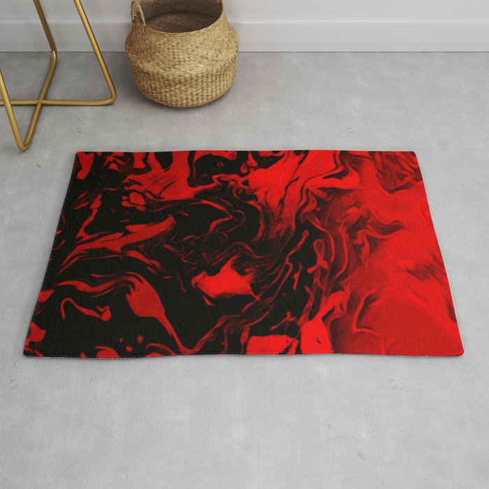 Vampire - red and black gradient swirl pattern Rug