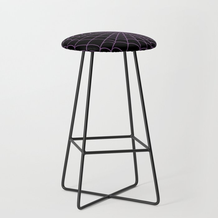 Gothic Spider Web Black Purple Violet Bar Stool