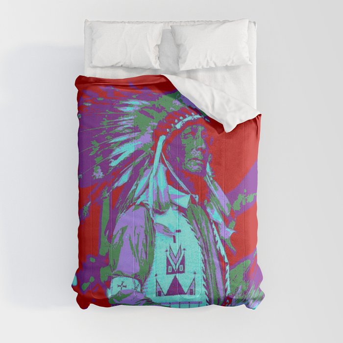 Native American Chief Pop art Comforter