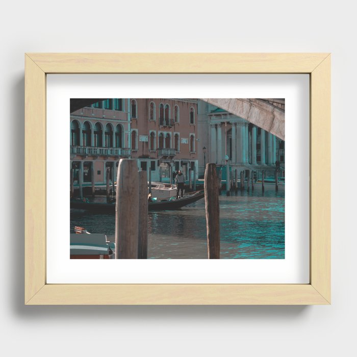 Gondoliere a Venezia Recessed Framed Print