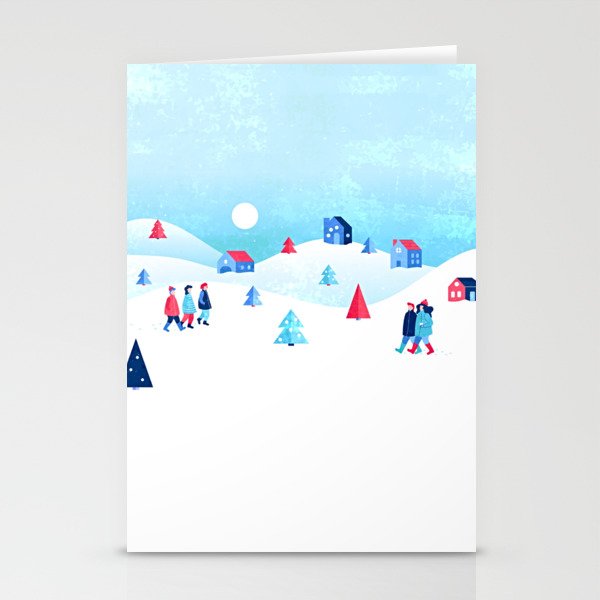 Yulefest - Scandinavian Winter Landscape Stationery Cards
