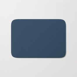 Dark Blue Solid Color Noir 24-16 - Single Shade Hue Bath Mat