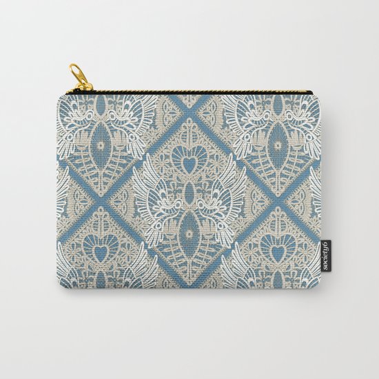 love bird lace blue Carry-All Pouch