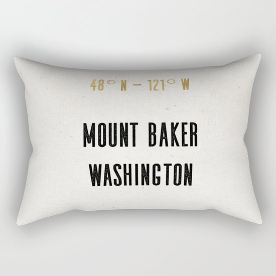 Mount Baker Washington Location Map Print Rectangular Pillow