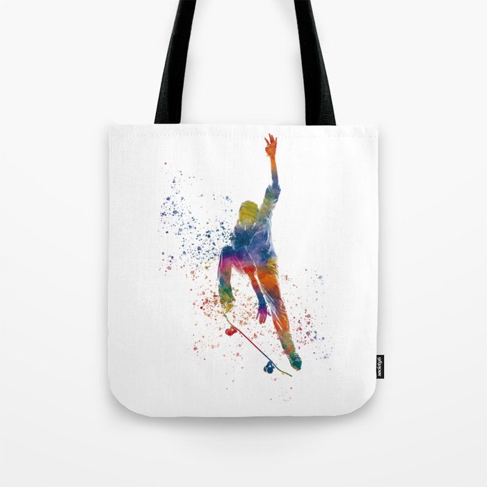 watercolor skater Tote Bag