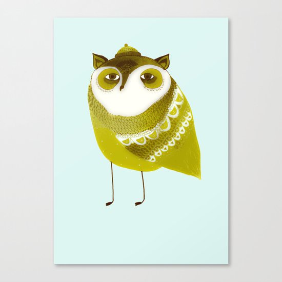 Golden Owl illustration Canvas Print