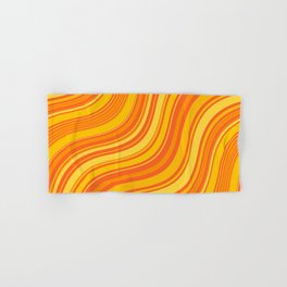Wavy Lines 70s Inspired | Orange and Yellow Hand & Bath Towel