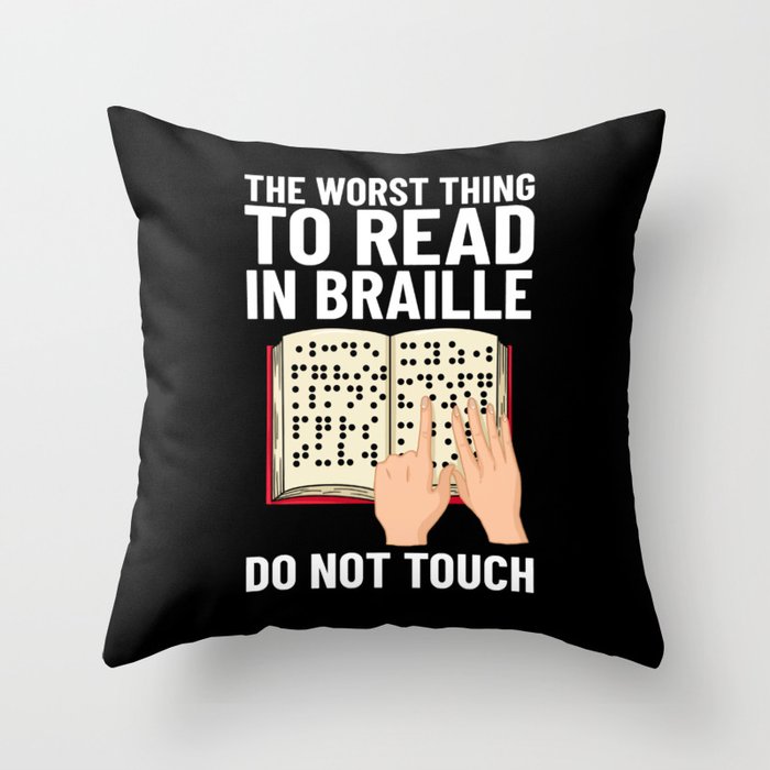 Braille Alphabet Number Blindness Reader Throw Pillow