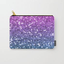 Bright Blue Purple Glitters Sparkling Pretty Chic Bling Background Carry-All Pouch