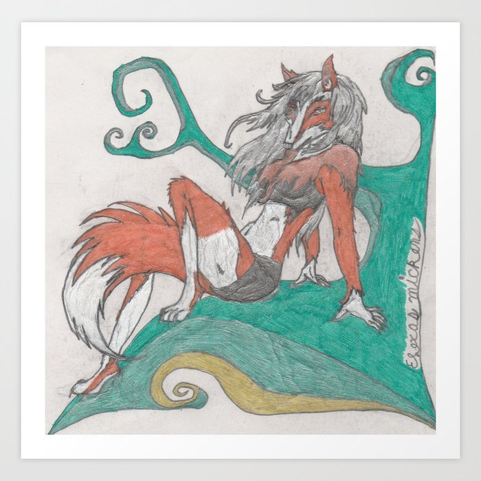 Fox Furry Art Print By Ichigoxberry Society6