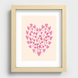 Pink Hearts Recessed Framed Print