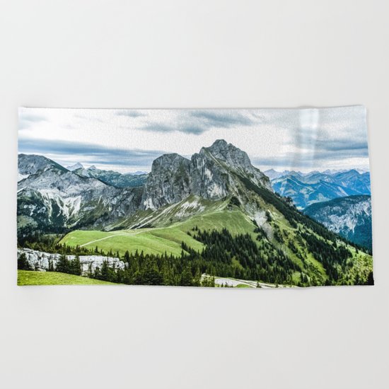 Mountain and Valley Beach Towel