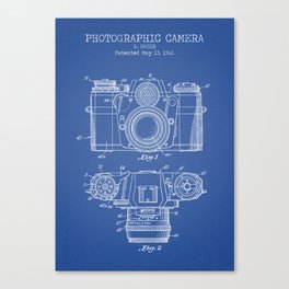 Photographic Camera Blueprint Canvas Print