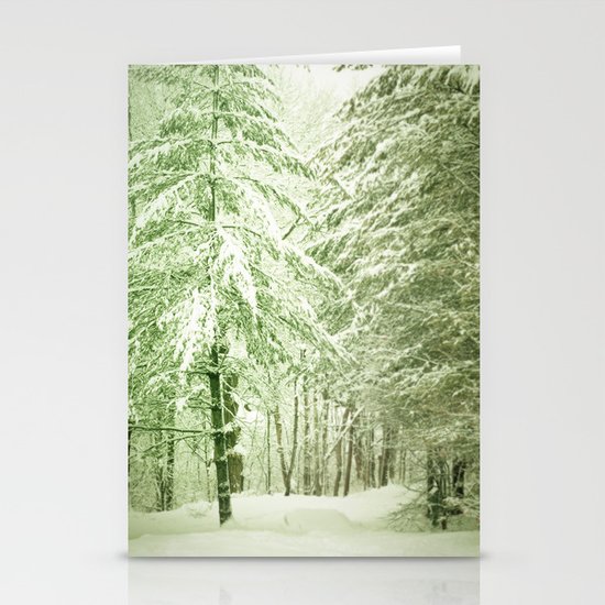 Winter Pine Trees Stationery Cards