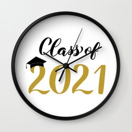 Class of 2021 calligraphy lettering  Wall Clock