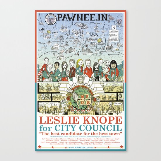 Leslie Knope for City Council - Parks and Recreation Dept. Canvas Print