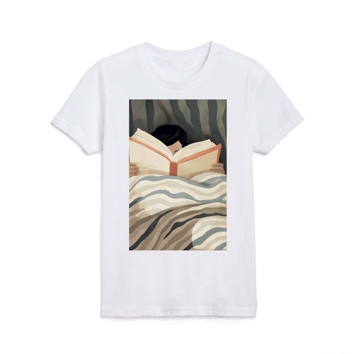 Reading girl in bed Kids T Shirt