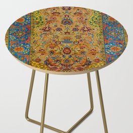 Hereke Vintage Persian Silk Rug Print Side Table