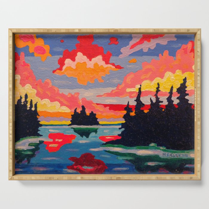 Northern Sunset Surreal Serving Tray