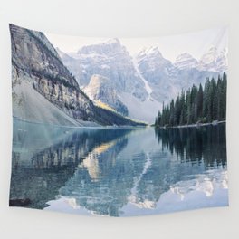Sunrise Reflections - Moraine Lake, Banff Mountain Landscape Photography Wall Tapestry