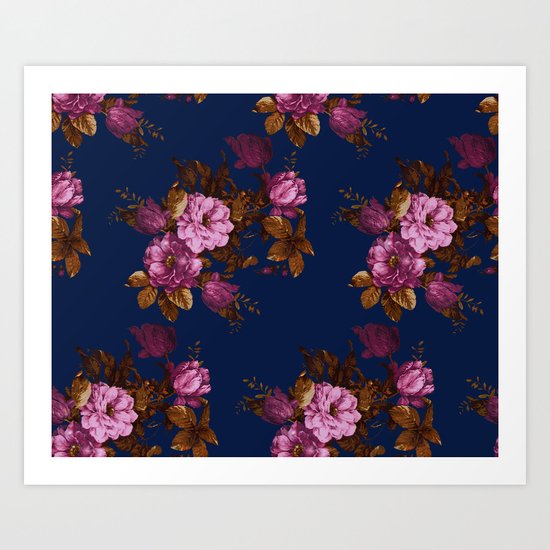 Dark Floral Art Print
