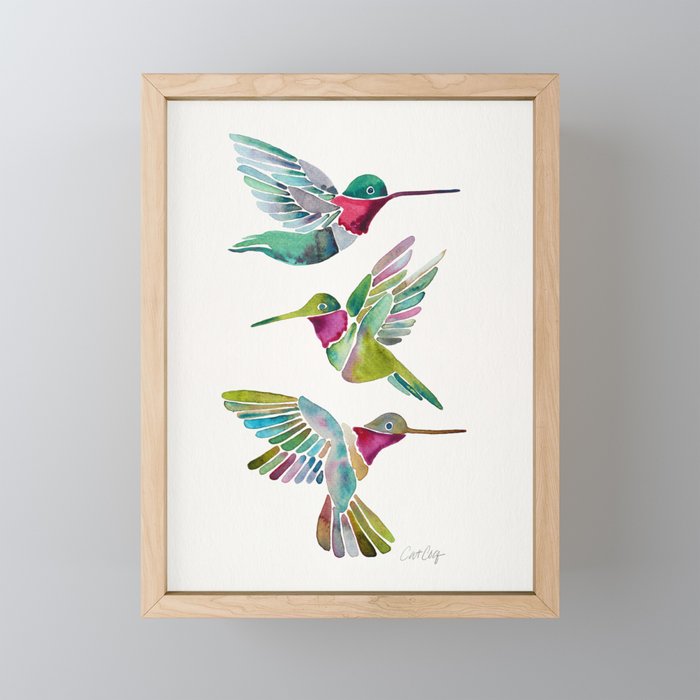 Hummingbirds Framed Mini Art Print