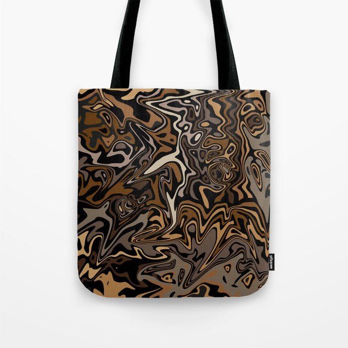Abstract Liquid Swirl Pattern Shades of Brown Tote Bag