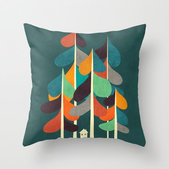 Cabin in the woods Throw Pillow