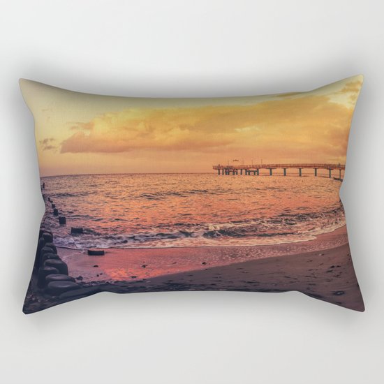 Sundown at the sea Rectangular Pillow