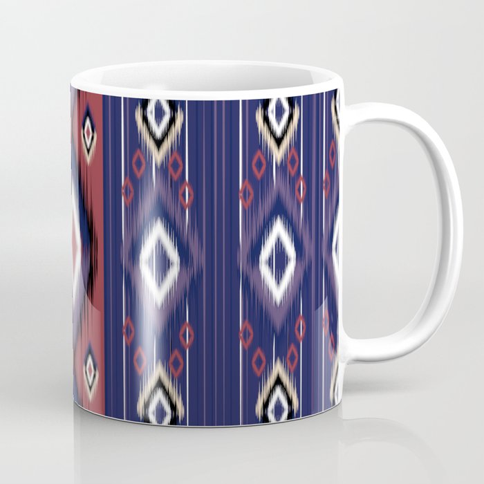 Purple Rose Ikat Inspired Ethnic Tribal Aztec Native American Design Coffee Mug