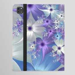 Pretty Blue and Purple Flowers iPad Folio Case