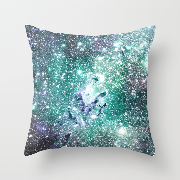 Eagle Nebula Pastel Sea Throw Pillow