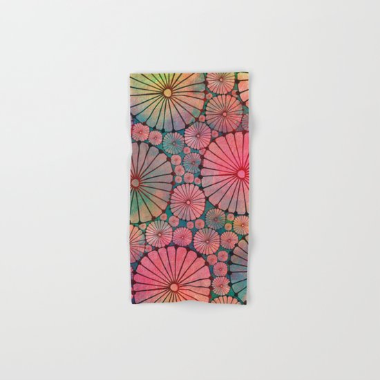 Abstract Floral Circles Hand & Bath Towel