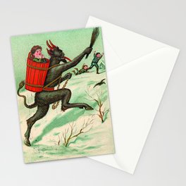 The Krampus stealing a child Stationery Card