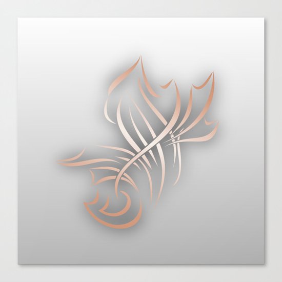 Rose Gold Gray Abstract Art Canvas Print