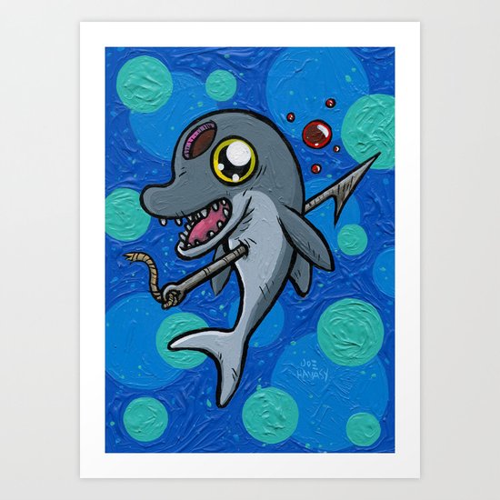 Poony the Harpooned Dolphin Art Print